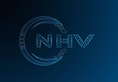 NHV düşük poli harfli logo vektör tasarımı. NHV düşük poli logo tasarımı. Düşük polyester logo.