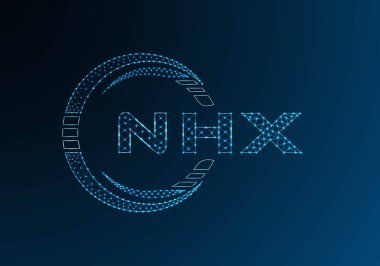NHX düşük poli harfli logo vektör tasarımı. NHX düşük poli logo tasarımı. Düşük polyester logo.