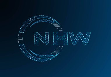 NHW düşük poli harfli logo vektör tasarımı. NHW düşük polyester logo tasarımı. Düşük polyester logo.