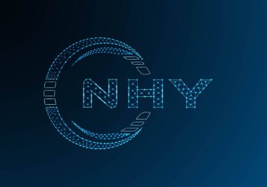 NHY düşük poli harfli logo vektör tasarımı. NHY düşük polyester logo tasarımı. Düşük polyester logo.