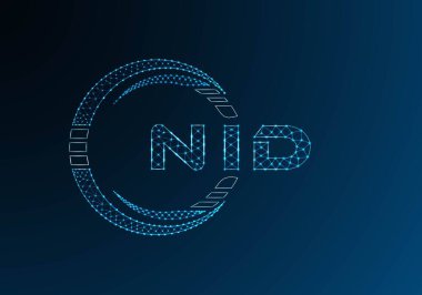 NID düşük poli harfli logo vektör tasarımı. NID alt poli logo tasarımı. Düşük polyester logo.