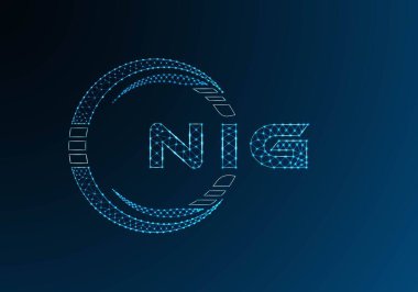 NIG düşük poli harfli logo vektör tasarımı. NIG düşük polyester logo tasarımı. Düşük polyester logo.