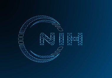 NIH düşük poli harfli logo vektör tasarımı. NIH düşük polyester logo tasarımı. Düşük polyester logo.