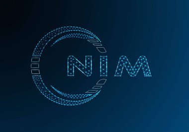 NIM düşük poli harfli logo vektör tasarımı. NIM düşük polyester logo tasarımı. Düşük polyester logo.