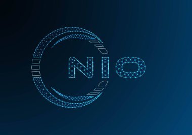 NIO düşük poli harfli logo vektör tasarımı. Daha düşük polyester logo tasarımı. Düşük polyester logo.