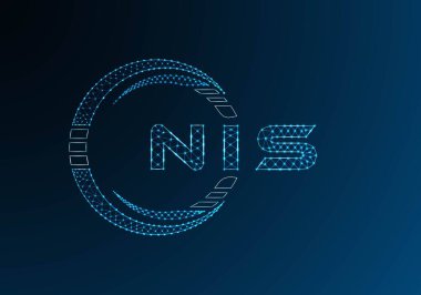 NIS düşük poli harfli logo vektör tasarımı. NIS düşük polyester logo tasarımı. Düşük polyester logo.