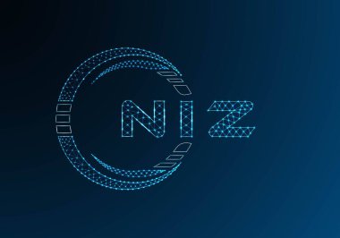 NIZ düşük poli harfli logo vektör tasarımı. NIZ düşük polyester logo tasarımı. Düşük polyester logo.