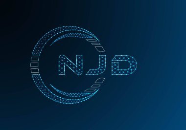 NJD düşük poli harfli logo vektör tasarımı. NJD düşük polyester logo tasarımı. Düşük polyester logo.
