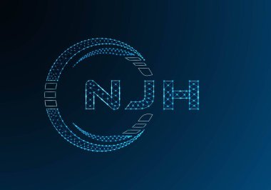 NJH düşük poli harfli logo vektör tasarımı. NJH düşük poli logo tasarımı. Düşük polyester logo.