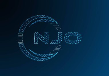 NJO düşük poli harfli logo vektör tasarımı. NJO düşük polyester logo tasarımı. Düşük polyester logo.