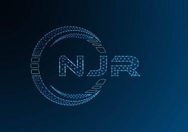 NJR düşük poli harfli logo vektör tasarımı. NJR düşük polyester logo tasarımı. Düşük polyester logo.