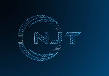 NJT düşük poli harfli logo vektör tasarımı. NJT düşük polyester logo tasarımı. Düşük polyester logo.