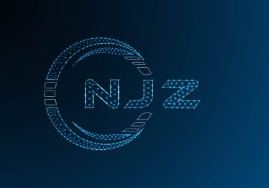 NJZ düşük poli harfli logo vektör tasarımı. NJZ düşük poli logo tasarımı. Düşük polyester logo.