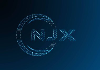 NJX düşük poli harfli logo vektör tasarımı. NJX düşük poli logo tasarımı. Düşük polyester logo.