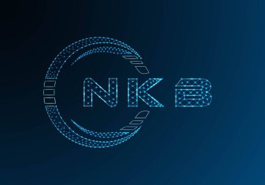 NKB düşük poli harfli logo vektör tasarımı. NKB düşük poli logo tasarımı. Düşük polyester logo.