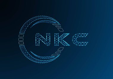 NKC düşük poli harfli logo vektör tasarımı. NKC düşük polyester logo tasarımı. Düşük polyester logo.