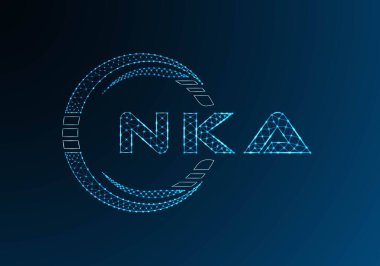 NKA düşük poli harfli logo vektör tasarımı. NKA düşük polyester logo tasarımı. Düşük polyester logo.