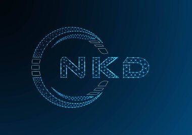 NKD düşük poli harfli logo vektör tasarımı. NKD düşük polyester logo tasarımı. Düşük polyester logo.