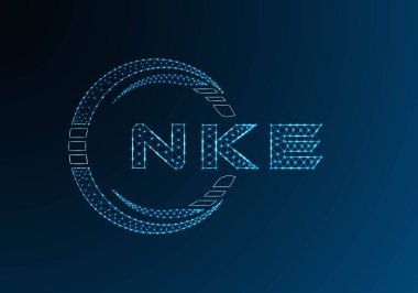 NKE düşük poli harfli logo vektör tasarımı. NKE düşük polyester logo tasarımı. Düşük polyester logo.