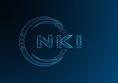 NKI düşük poli harfli logo vektör tasarımı. NKI düşük poli logo tasarımı. Düşük polyester logo.