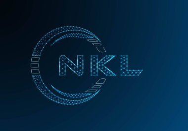 NKL düşük poli harfli logo vektör tasarımı. NKL alt poli logo tasarımı. Düşük polyester logo.