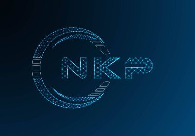 NKP düşük poli harfli logo vektör tasarımı. NKP düşük polyester logo tasarımı. Düşük polyester logo.