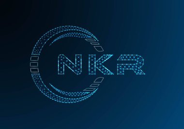NKR düşük poli harfli logo vektör tasarımı. NKR düşük poli logo tasarımı. Düşük polyester logo.