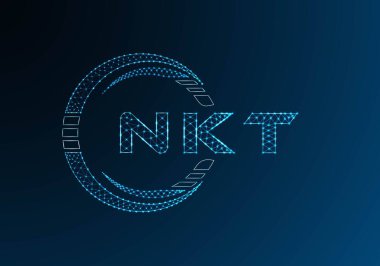 NKT düşük poli harfli logo vektör tasarımı. NKT düşük polyester logo tasarımı. Düşük polyester logo.