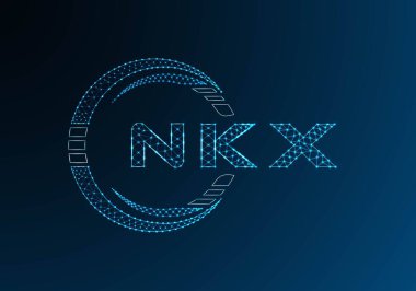 NKX düşük poli harfli logo vektör tasarımı. NKX düşük poli logo tasarımı. Düşük polyester logo.