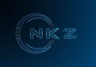 NKZ düşük poli harfli logo vektör tasarımı. NKZ düşük polyester logo tasarımı. Düşük polyester logo.