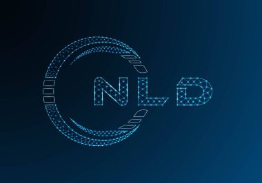 NLD düşük poli harfli logo vektör tasarımı. NLD düşük poli logo tasarımı. Düşük polyester logo.