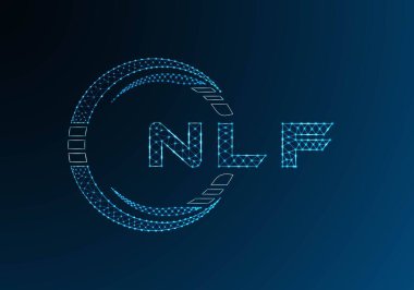 NLF düşük poli harfli logo vektör tasarımı. NLF düşük polyester logo tasarımı. Düşük polyester logo.