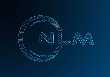 NLM düşük poli harfli logo vektör tasarımı. NLM düşük polyester logo tasarımı. Düşük polyester logo.