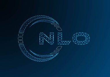 NLO düşük poli harfli logo vektör tasarımı. NLO düşük polyester logo tasarımı. Düşük polyester logo.