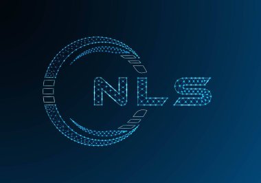 NLS düşük poli harfli logo vektör tasarımı. NLS düşük poli logo tasarımı. Düşük polyester logo.