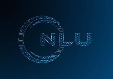 NLU düşük poli harfli logo vektör tasarımı. NLU düşük polyester logo tasarımı. Düşük polyester logo.