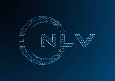 NLV düşük poli harfli logo vektör tasarımı. NLV düşük polyester logo tasarımı. Düşük polyester logo.
