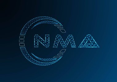 NMA düşük poli harfli logo vektör tasarımı. NMA düşük polyester logo tasarımı. Düşük polyester logo.