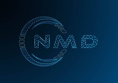 NMD düşük poli harfli logo vektör tasarımı. NMD düşük poli logo tasarımı. Düşük polyester logo.