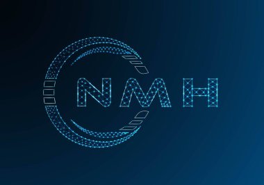 NMH düşük poli harfli logo vektör tasarımı. NMH düşük poli logo tasarımı. Düşük polyester logo.
