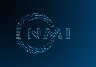 NMI düşük poli harfli logo vektör tasarımı. NMI düşük poli logo tasarımı. Düşük polyester logo.