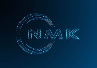 NMK düşük poli harfli logo vektör tasarımı. NMK düşük poli logo tasarımı. Düşük polyester logo.