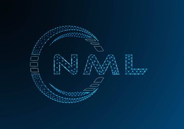 NML düşük poli harfli logo vektör tasarımı. NML düşük poli logo tasarımı. Düşük polyester logo.