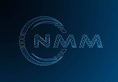 NMM düşük poli harfli logo vektör tasarımı. NMM düşük poli logo tasarımı. Düşük polyester logo.