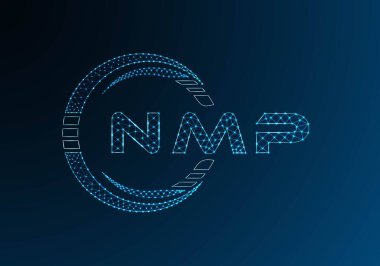 NMP düşük poli harfli logo vektör tasarımı. NMP düşük poli logo tasarımı. Düşük polyester logo.