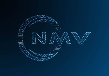 NMV düşük poli harfli logo vektör tasarımı. NMV düşük poli logo tasarımı. Düşük polyester logo.