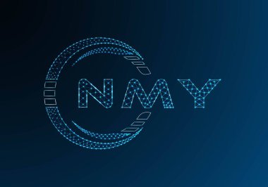 NMY düşük poli harfli logo vektör tasarımı. Alt polyester logo tasarımı. Düşük polyester logo.