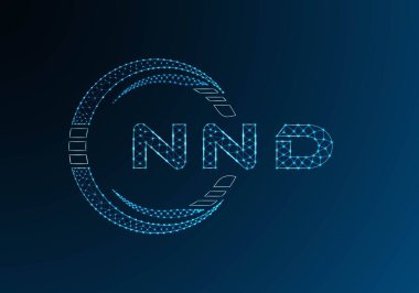 NND düşük poli harfli logo vektör tasarımı. NND düşük poli logo tasarımı. Düşük polyester logo.