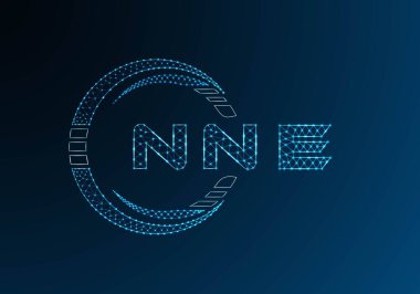 NNE düşük poli harfli logo vektör tasarımı. NNE düşük polyester logo tasarımı. Düşük polyester logo.