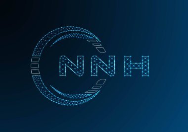 NNH düşük poli harfli logo vektör tasarımı. NNH düşük poli logo tasarımı. Düşük polyester logo.